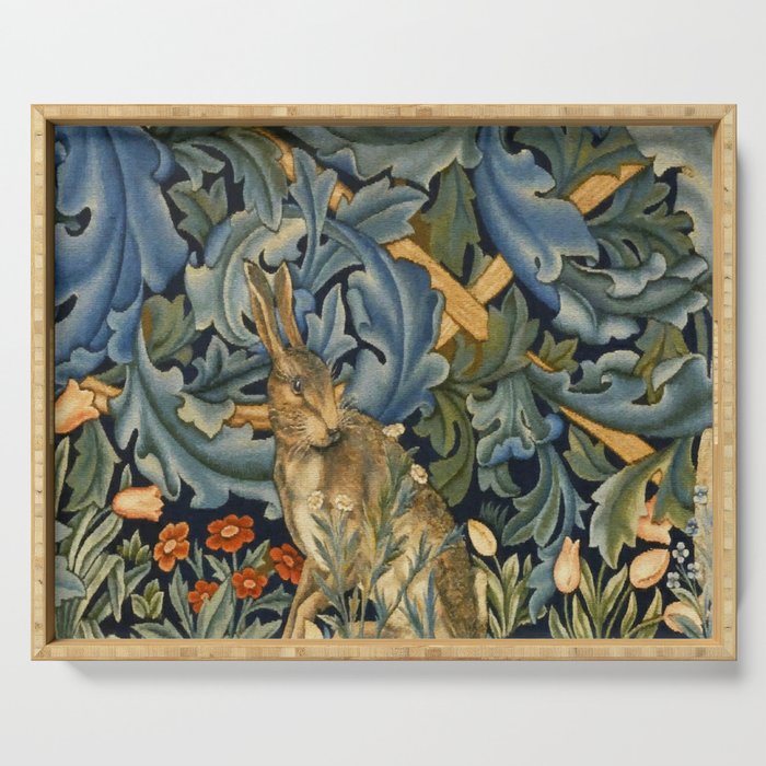 William Morris Forest Rabbit , Morris Floral Serving Tray Gallery Image 1