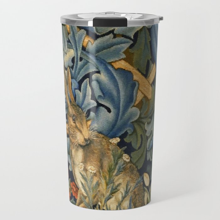 William Morris Forest Rabbit , Morris Floral Travel Mug Gallery Image 1