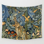 William Morris Forest Rabbit , Morris Floral Wall Tapestry Gallery Image 4