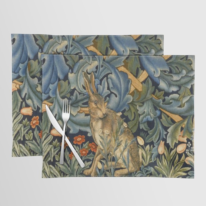 William Morris Forest Rabbit , Morris Floral Placemat Gallery Image 1