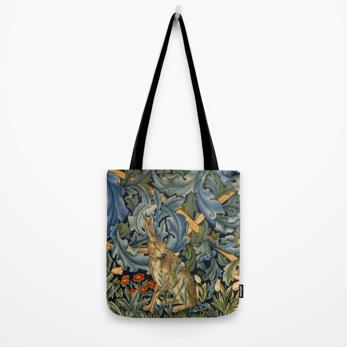 William Morris Forest Rabbit , Morris Floral Tote Bag Gallery Image 2
