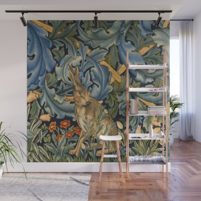 William Morris Forest Rabbit , Morris Floral Wall Mural Gallery Image 1