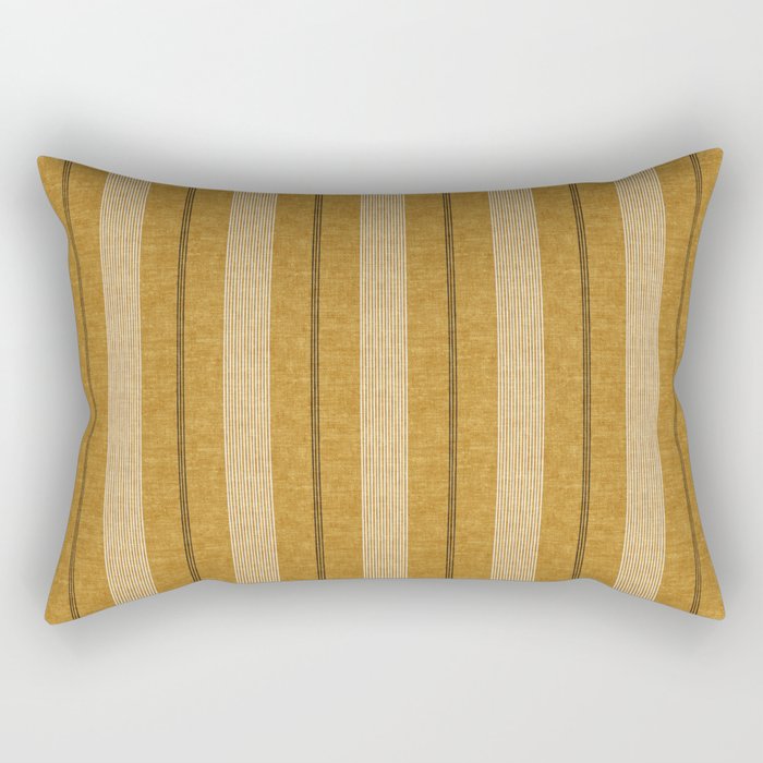 ivy stripes - mustard and black Rectangular Pillow Gallery Image 2