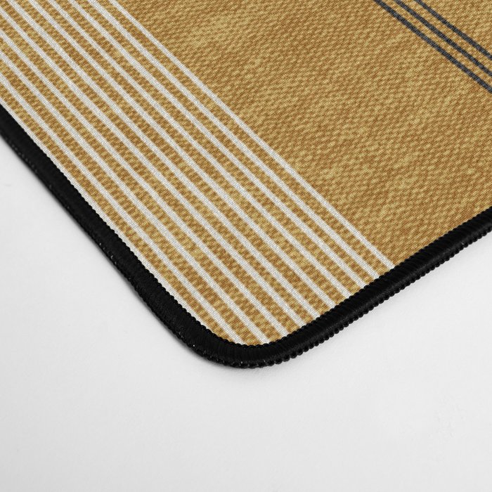 ivy stripes - mustard and black Desk Mat Gallery Image 4