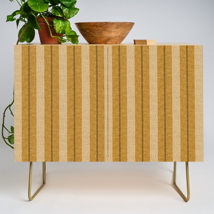 ivy stripes - mustard and black Credenza Gallery Image 1