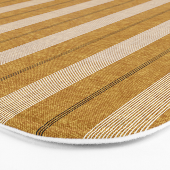 ivy stripes - mustard and black Bath Mat Gallery Image 3