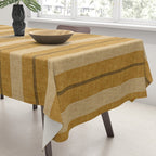 ivy stripes - mustard and black Tablecloth Gallery Image 3