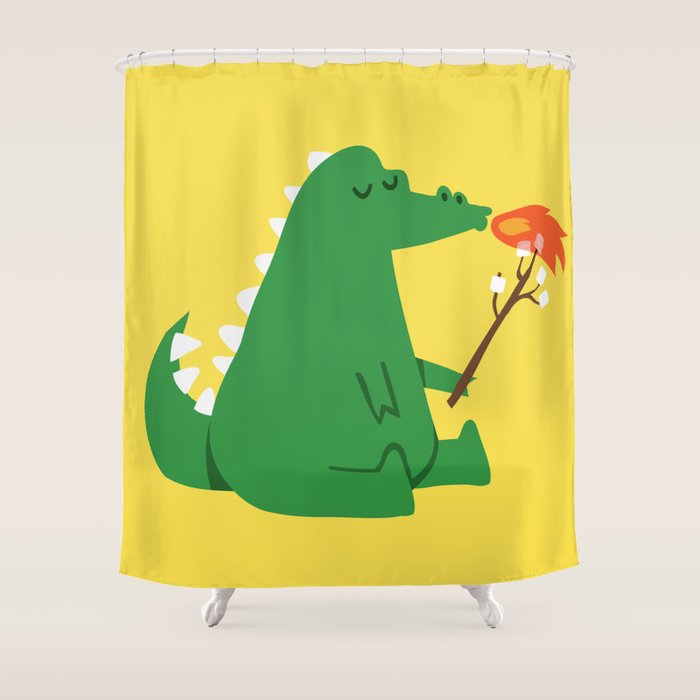 Dragon and Marshmallow Shower Curtain Gallery Image 1