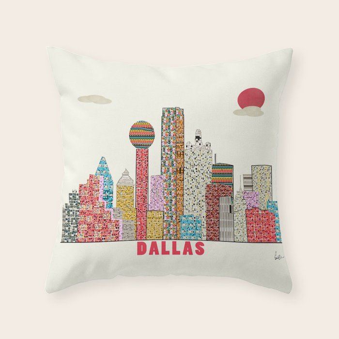dallas skyline  Throw Pillow Gallery Image 6