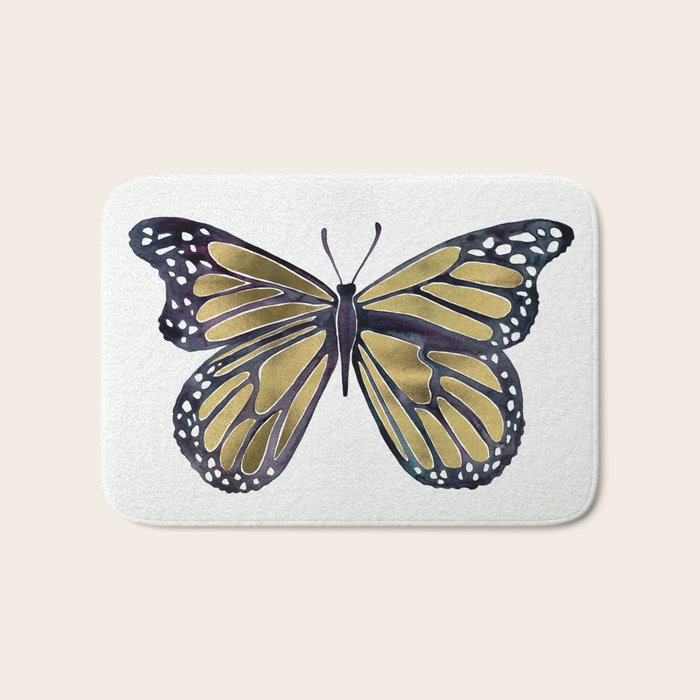 Gold Butterfly Bath Mat Gallery Image 1
