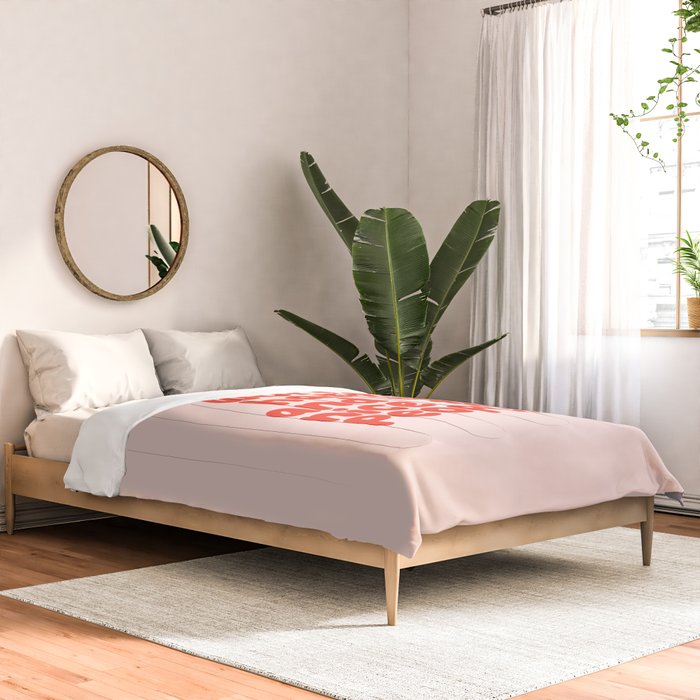 Work Hard and Be Nice to People in pink and red Comforter Gallery Image 2