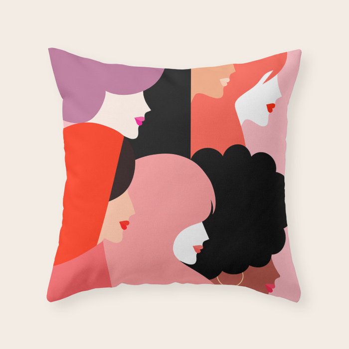 Girl Power we persist  #girlpower Throw Pillow Gallery Image 1