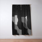 Abstraction_SUNRISE_SUNSET_BLACK_WHITE_MONO_POP_ART_0622A Window Curtain Gallery Image 3