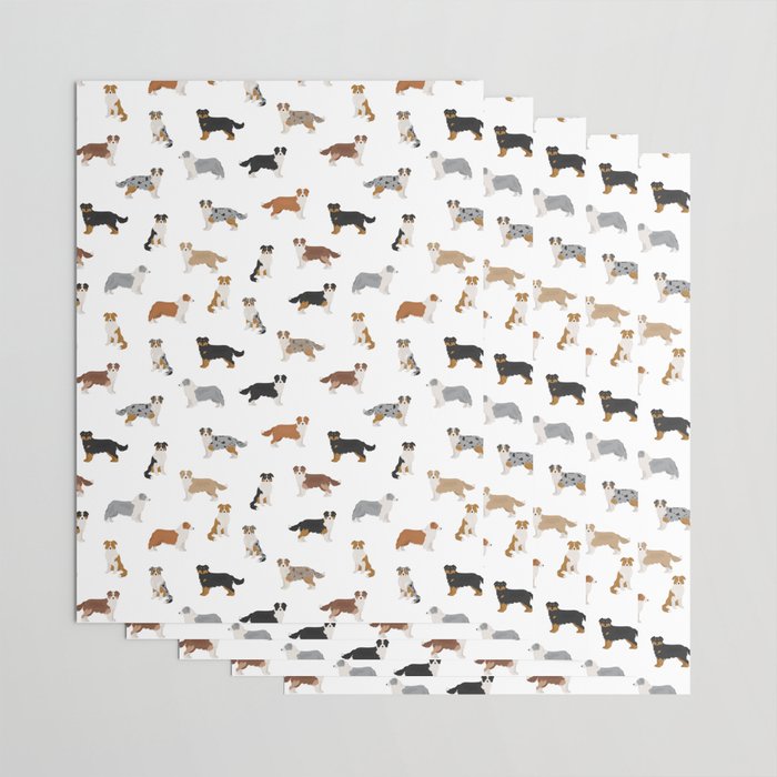 Australian Shepherd Colors Pattern Wrapping Paper Gallery Image 3