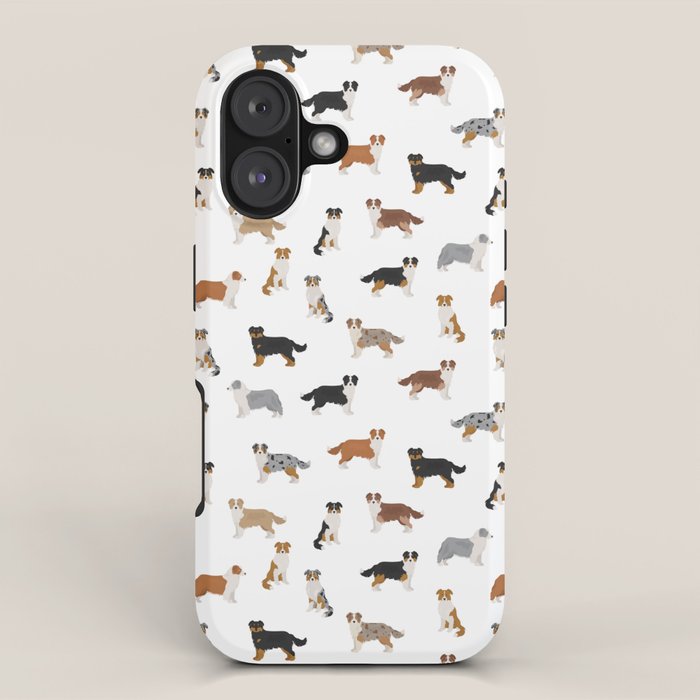 Australian Shepherd Colors Pattern iPhone Case Gallery Image 1