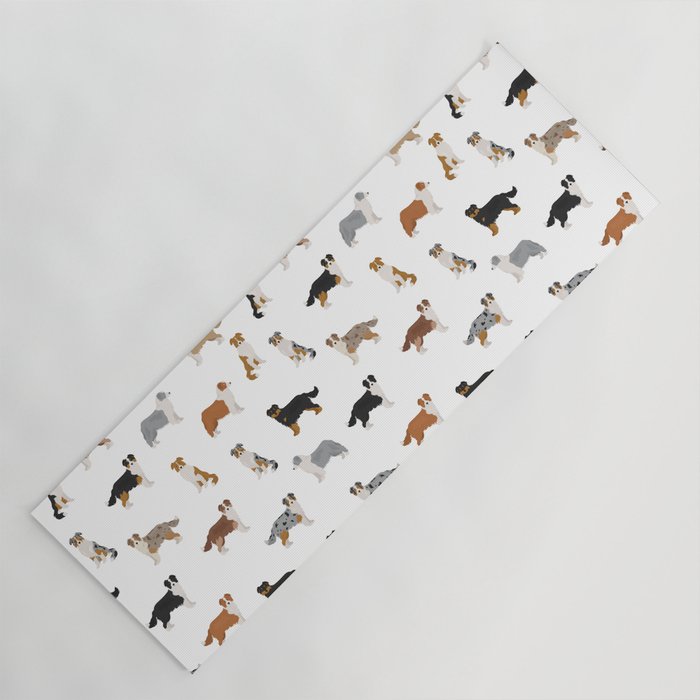 Australian Shepherd Colors Pattern Yoga Mat Gallery Image 1