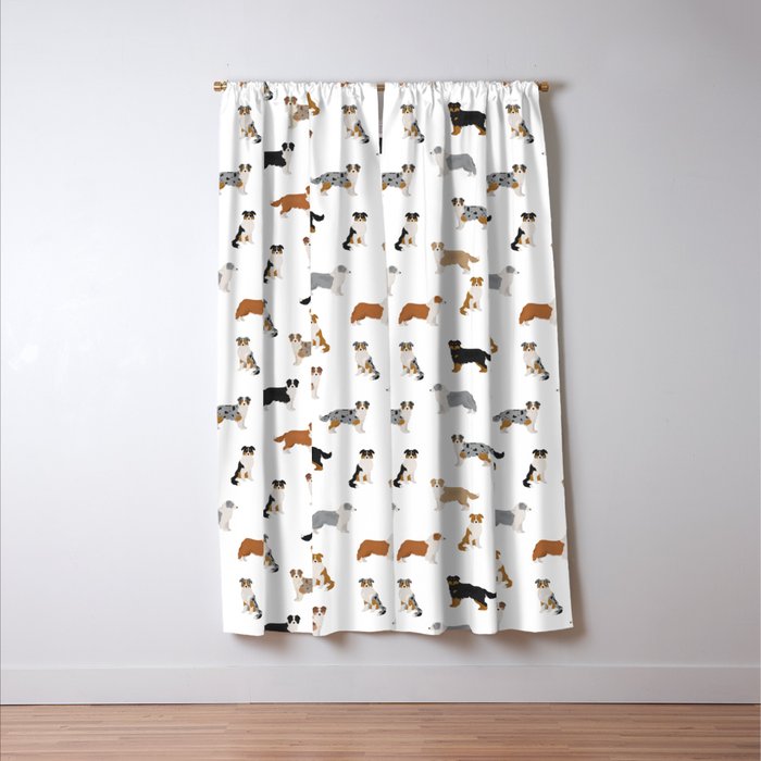 Australian Shepherd Colors Pattern Window Curtain Gallery Image 3