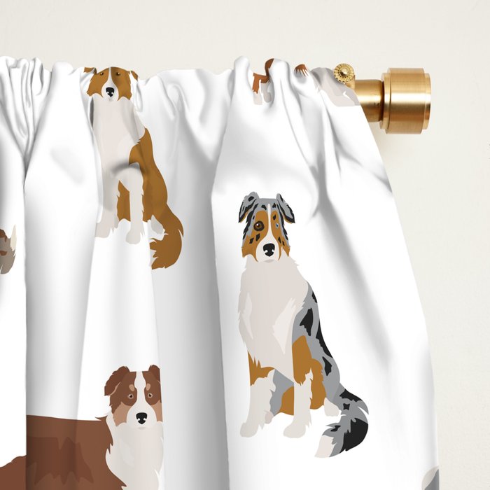 Australian Shepherd Colors Pattern Window Curtain Gallery Image 2