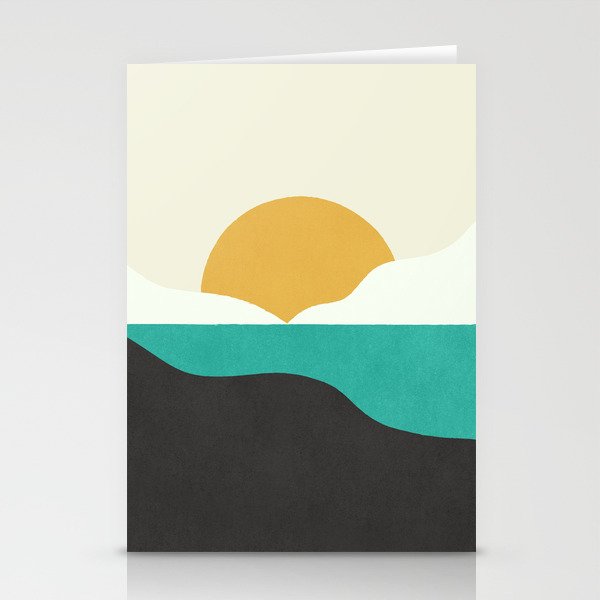 Sunny Island - Gold Green Stationery Card Gallery Image 2