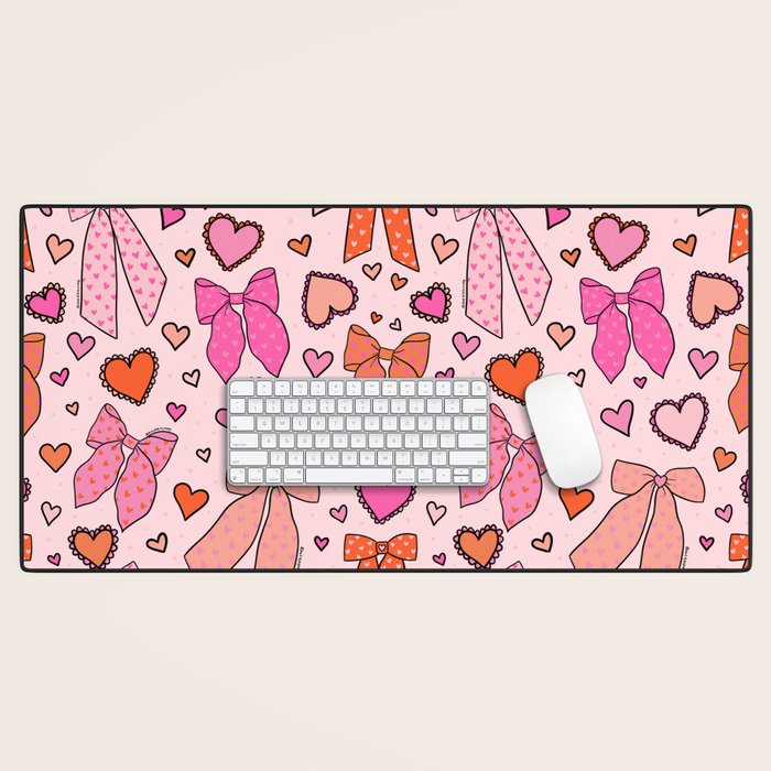 Valentine Bow Print Desk Mat Gallery Image 1