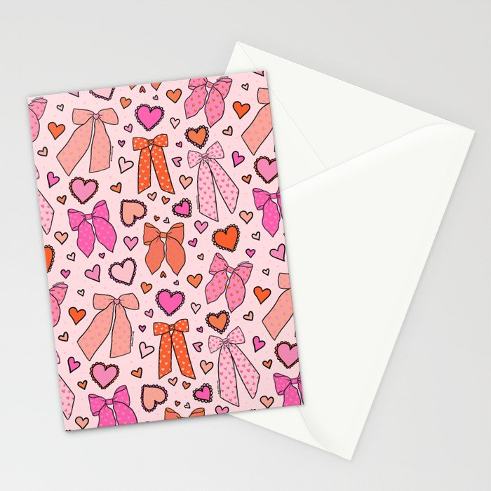 Valentine Bow Print Stationery Card Gallery Image 2