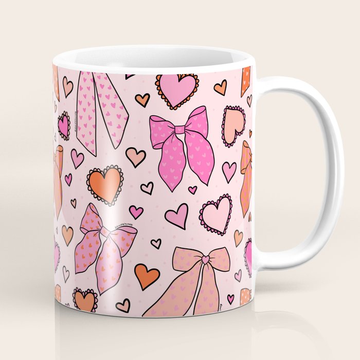 Valentine Bow Print Coffee Mug Gallery Image 1