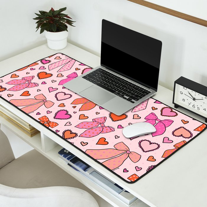 Valentine Bow Print Desk Mat Gallery Image 2