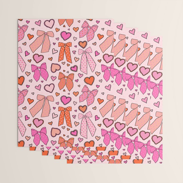 Valentine Bow Print Wrapping Paper Gallery Image 3