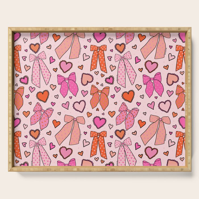 Valentine Bow Print Serving Tray Gallery Image 1