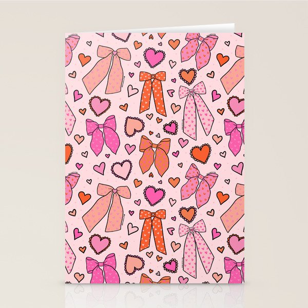 Valentine Bow Print Stationery Card Gallery Image 1