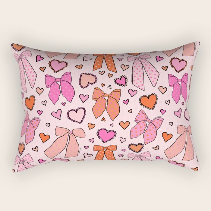 Valentine Bow Print Rectangular Pillow Gallery Image 2