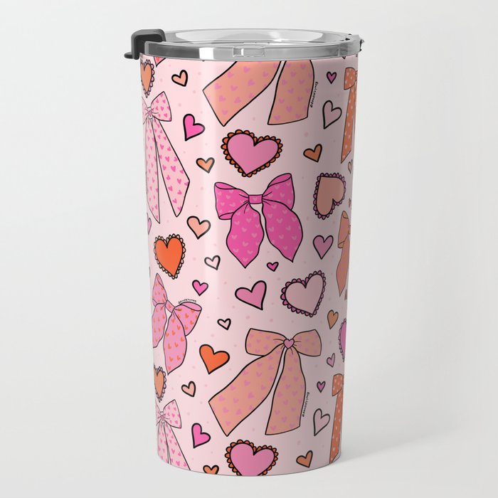 Valentine Bow Print Travel Mug Gallery Image 3