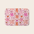 Valentine Bow Print Bath Mat Gallery Image 1
