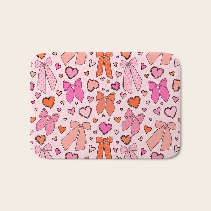 Valentine Bow Print Bath Mat Gallery Image 1