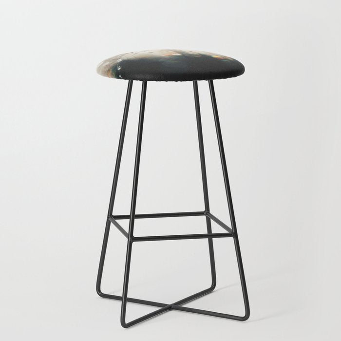 Dandelion Silver and Black rainbow sparkle Stool Gallery Image 1