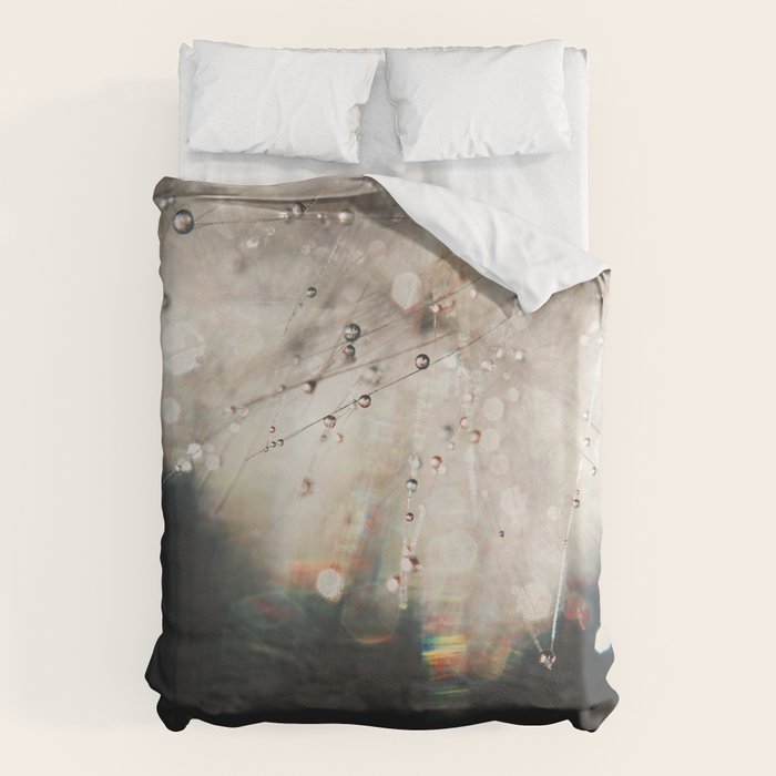 Dandelion Silver and Black rainbow sparkle Duvet Cover Gallery Image 6