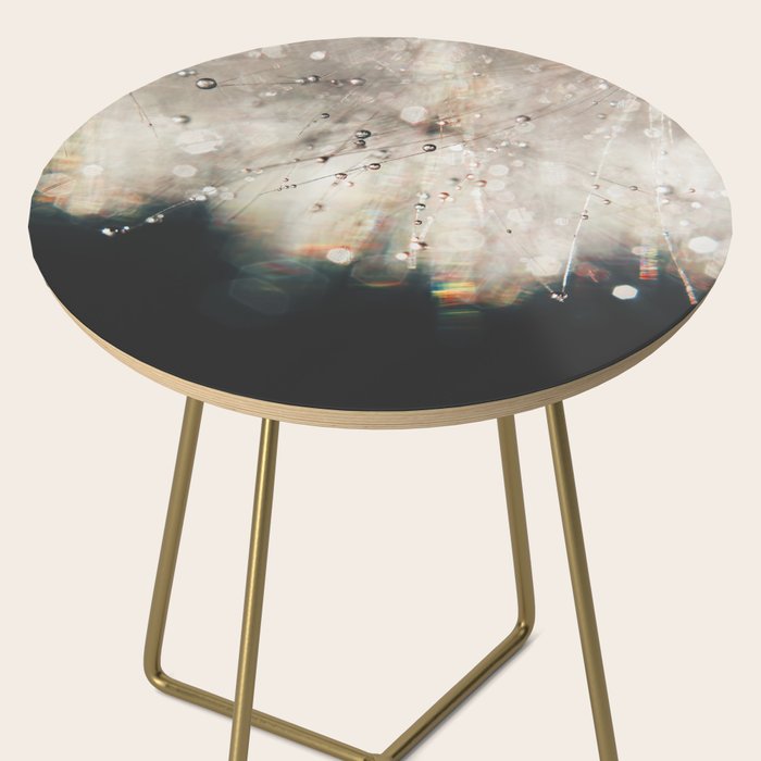 Dandelion Silver and Black rainbow sparkle Side Table Gallery Image 2