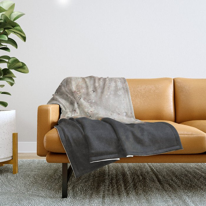 Dandelion Silver and Black rainbow sparkle Throw Blanket Gallery Image 1