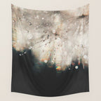 Dandelion Silver and Black rainbow sparkle Wall Tapestry Gallery Image 4
