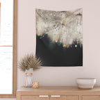 Dandelion Silver and Black rainbow sparkle Wall Tapestry Gallery Image 2