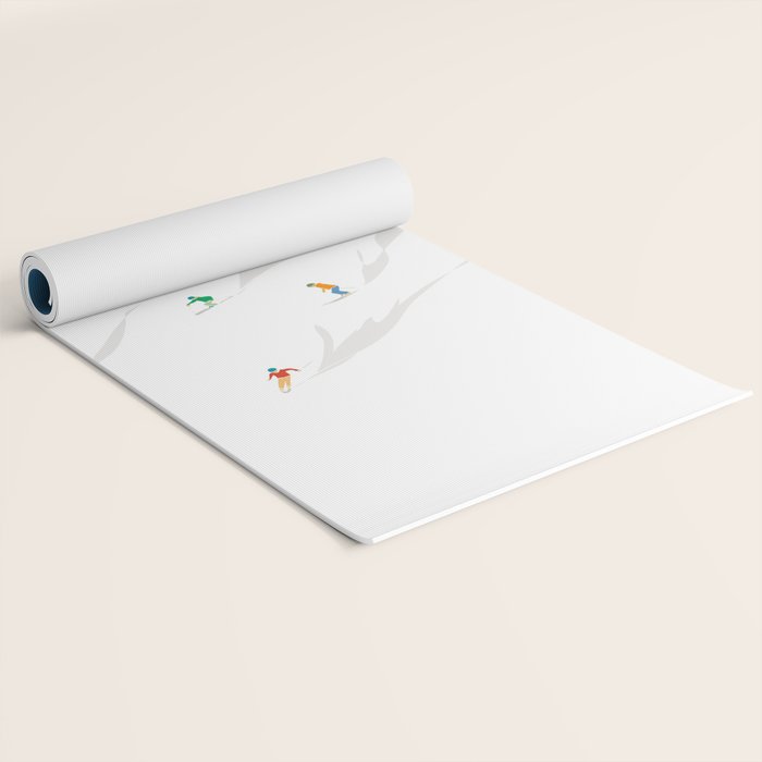 Snowy Mountain Skiers Yoga Mat Gallery Image 2