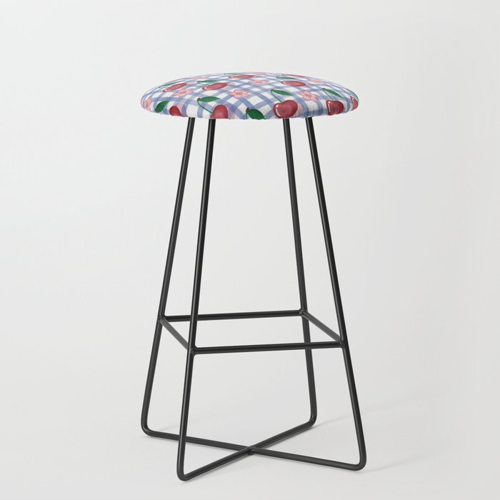 Watercolor Cherry Blossom Picnic Pattern Stool Gallery Image 1