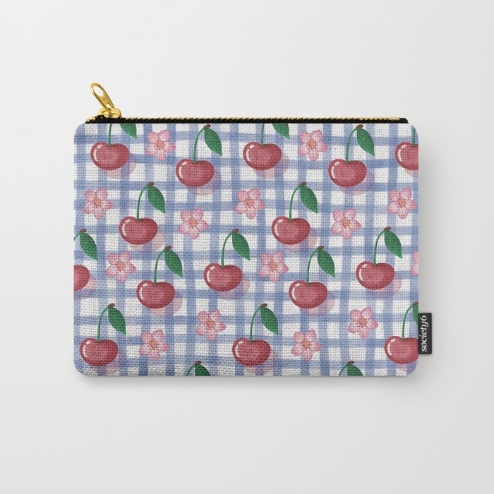 Watercolor Cherry Blossom Picnic Pattern Carry All Pouch Gallery Image 1