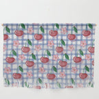 Watercolor Cherry Blossom Picnic Pattern Wall Hanging Gallery Image 1