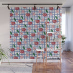 Watercolor Cherry Blossom Picnic Pattern Wall Mural Gallery Image 1