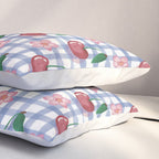 Watercolor Cherry Blossom Picnic Pattern Pillow Sham Gallery Image 3