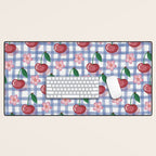 Watercolor Cherry Blossom Picnic Pattern Desk Mat Gallery Image 1