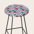 Watercolor Cherry Blossom Picnic Pattern Stool Gallery Image 2