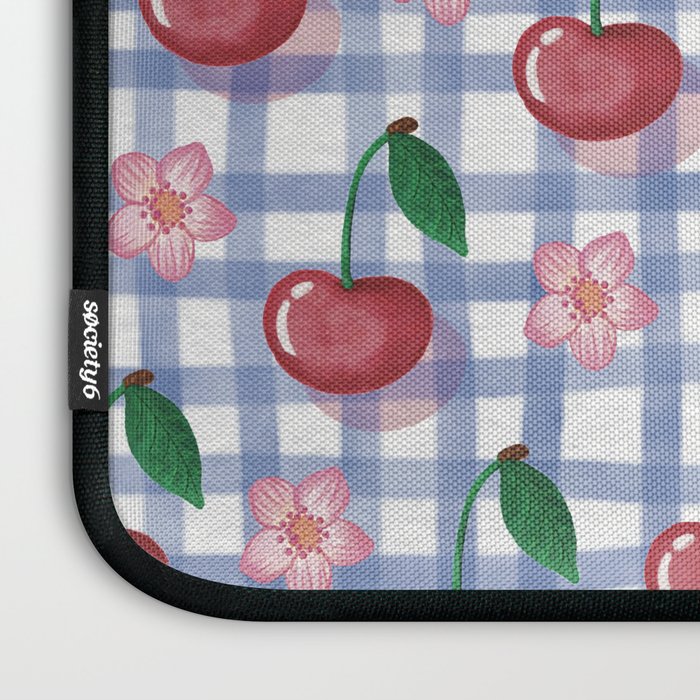 Watercolor Cherry Blossom Picnic Pattern Laptop Sleeve Gallery Image 3