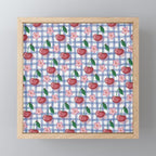 Watercolor Cherry Blossom Picnic Pattern Mini Art Print Gallery Image 1